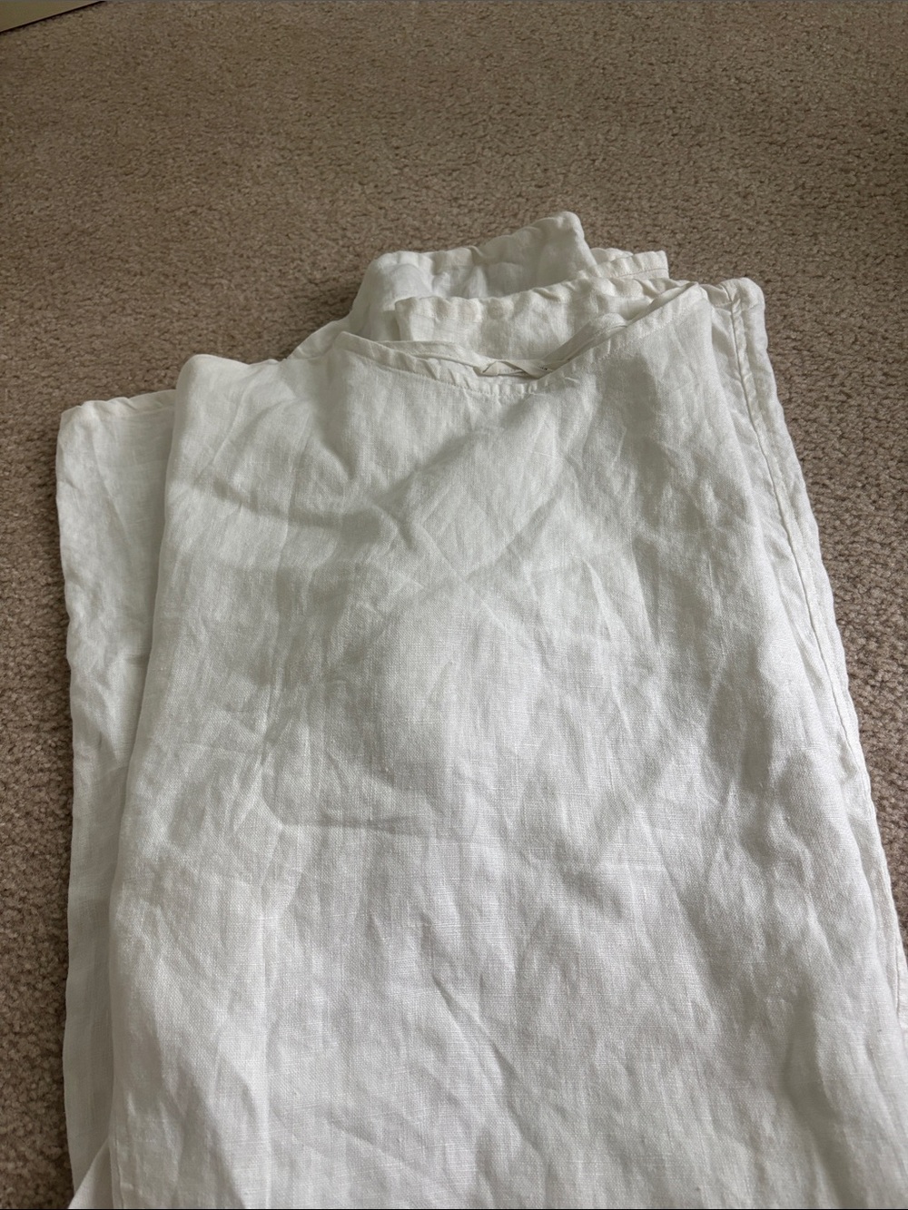 Elizabeth Suzann White Linen Long Sleeved Dress size Large